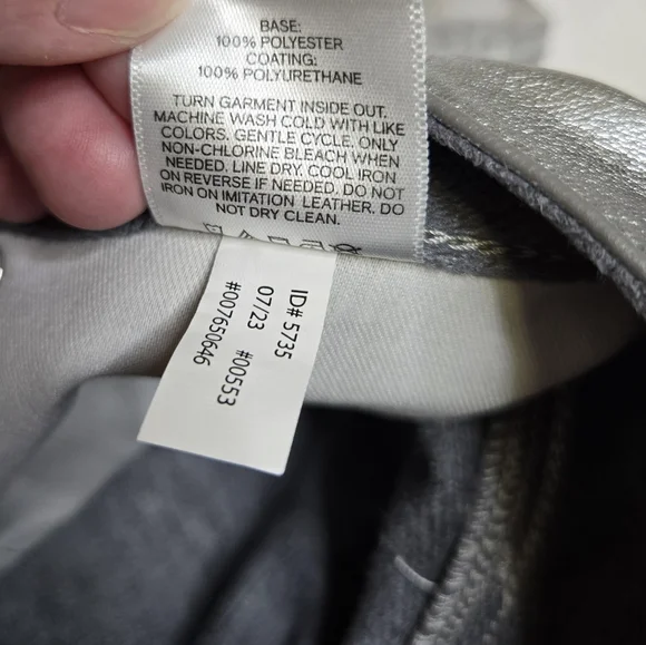 EXPRESS silver‎ high waist metallic vegan short mini skirt 8 - Picture 7 of 10